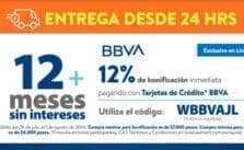 Cupón Walmart: 12% de bonificacion + hasta 12 MSI con BBVA 1 Promoción Walmart: 12% de bonificacion + hasta 12 MSI con BBVA