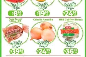 Folleto HEB Precios bajos en frutas y verduras del 23 al 29 de julio 2024