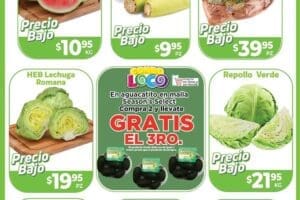 Folleto HEB precios bajos en frutas y verduras del 17 al 23 de septiembre 2024