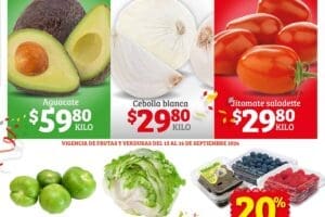 Ofertas Soriana frutas y verduras fin semana del 13 al 16 de septiembre 2024