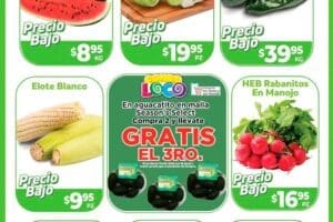 Folleto HEB precios bajos en frutas y verduras del 10 al 16 de septiembre 2024