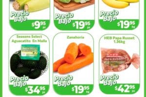 Folleto HEB precios bajos en frutas y verduras del 29 de octubre al 4 de noviembre 2024