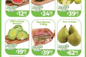 Folleto HEB precios bajos en frutas y verduras del 1 al 7 de octubre 2024