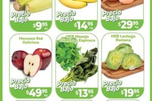 Folleto HEB precios bajos en frutas y verduras del 19 al 25 de noviembre 2024