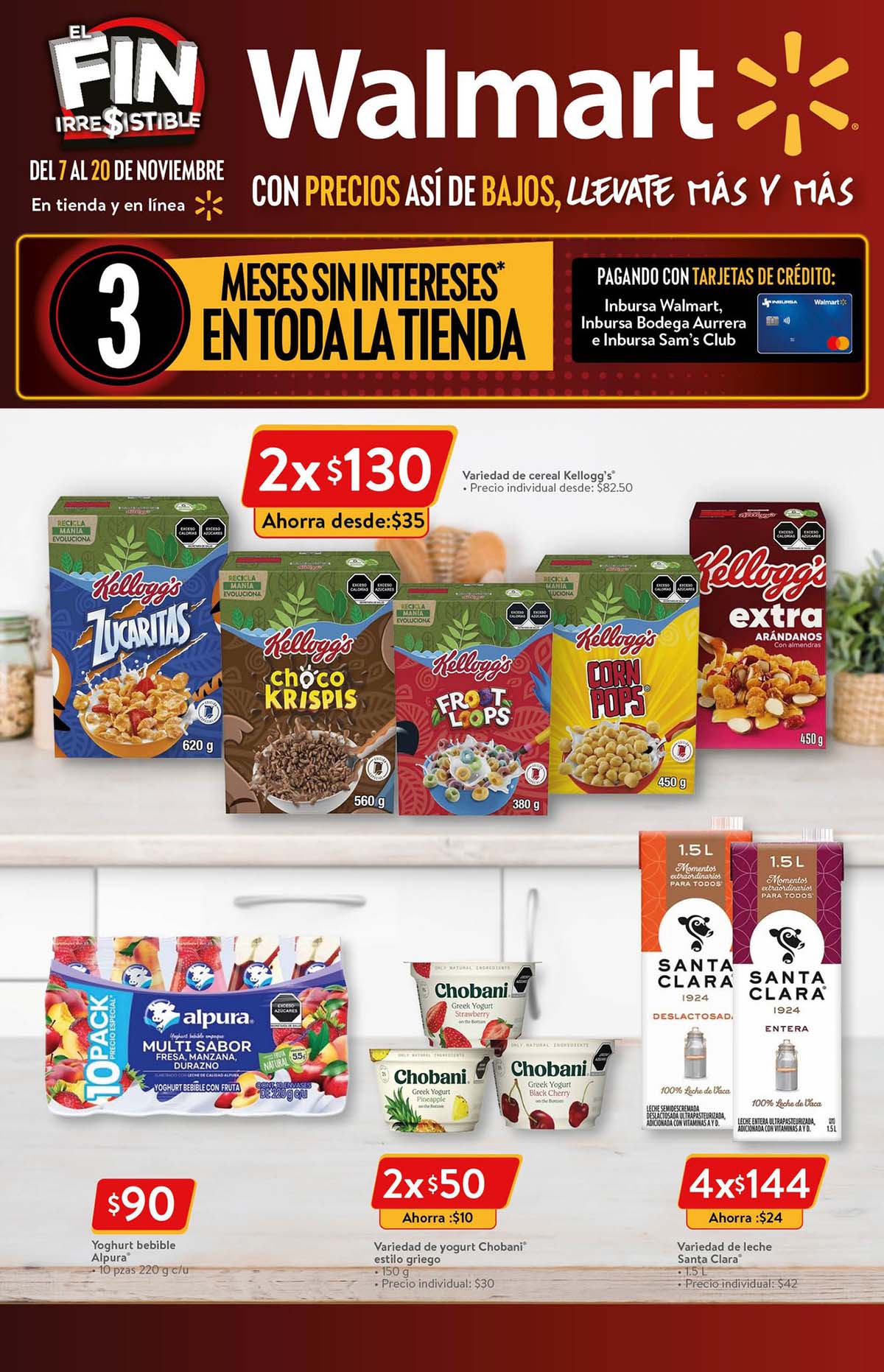 Folleto Walmart Buen Fin Irresistible 2024 Ofertas en abarrotes y despensa