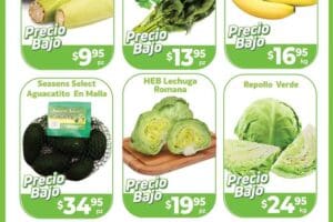 Folleto HEB precios bajos en frutas y verduras del 5 al 11 de noviembre 2024