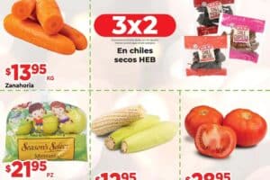 Folleto HEB Precios bajos en frutas y verduras del 16 al 22 de diciembre 2025